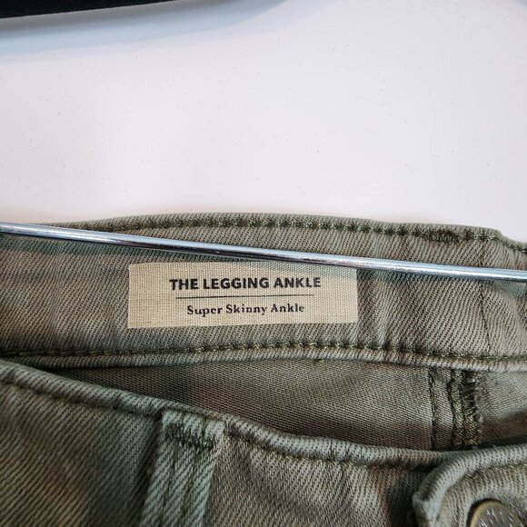 AG Adriano Goldschmied The Legging Super Skinny‎ Ankle Jeans Olive Distressed 26 - Picture 6 of 14